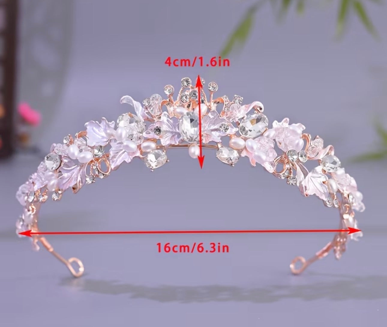 Rose Gold & Pearls Crown