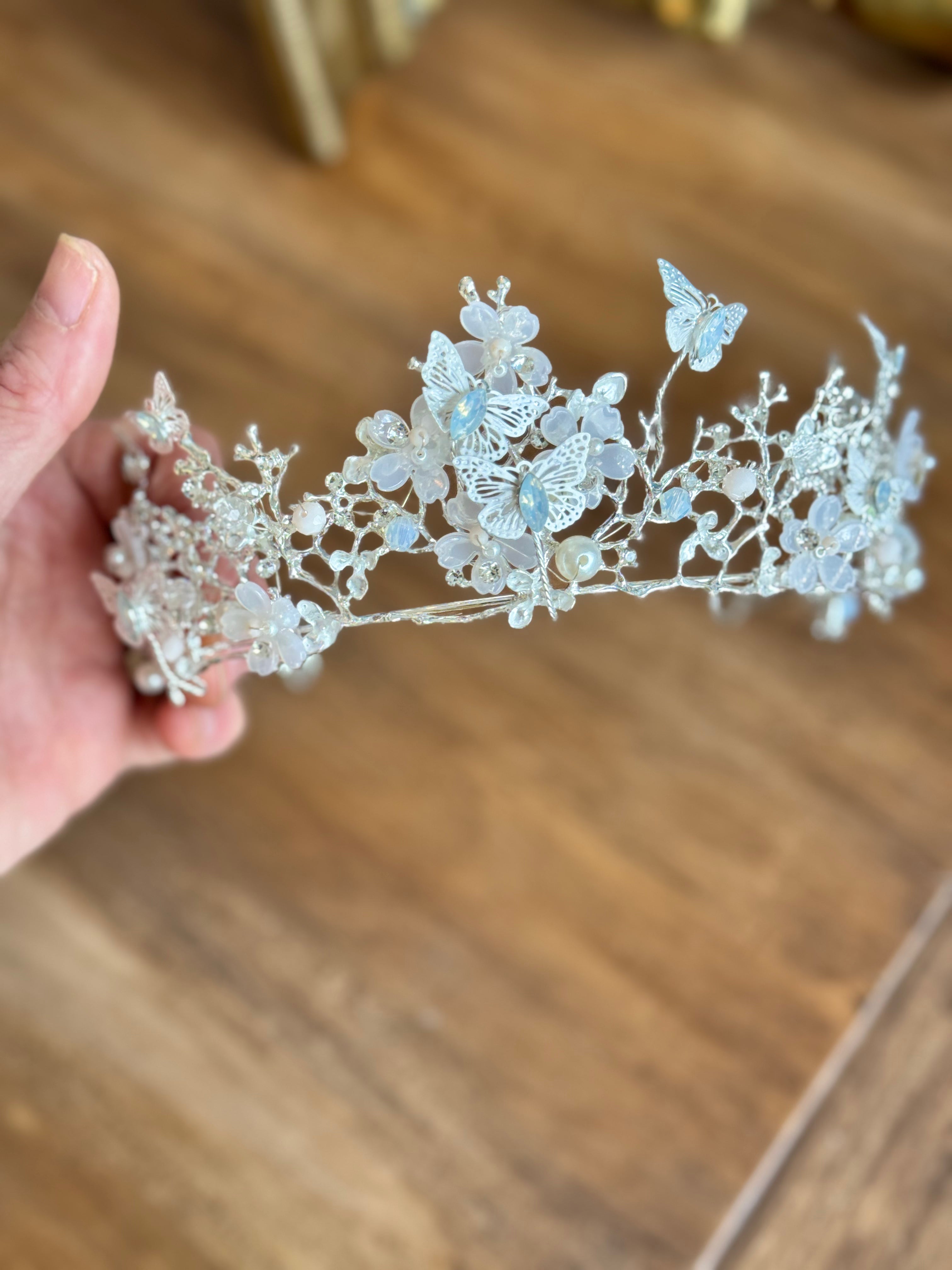 Silver Butterflies Crown