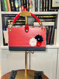 Red, White, and Blue  - Authentic Upcycled Hardcover Handbag