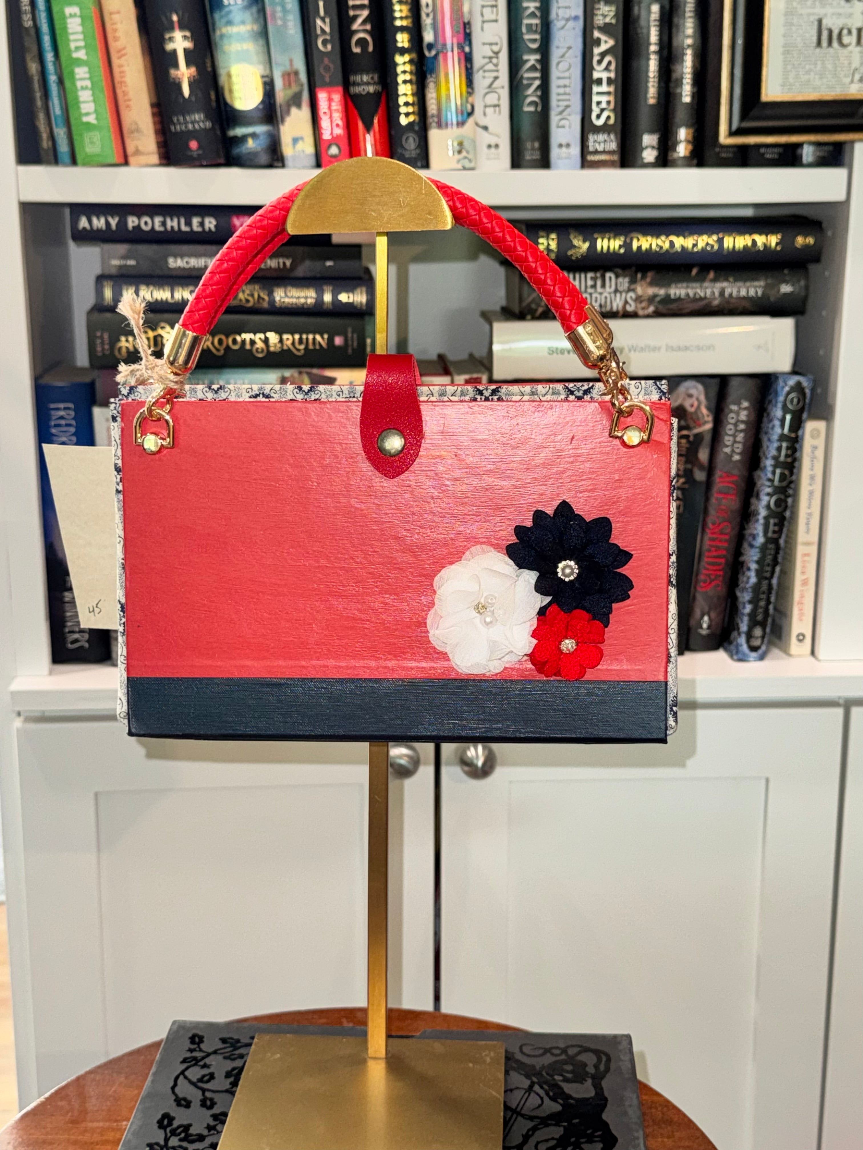 Red, White, and Blue  - Authentic Upcycled Hardcover Handbag