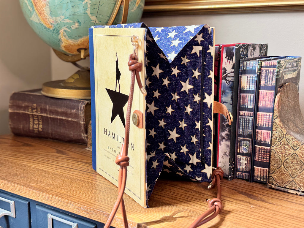 Hamilton Cross Body- Upcycled Hardcover Handbag in Blue