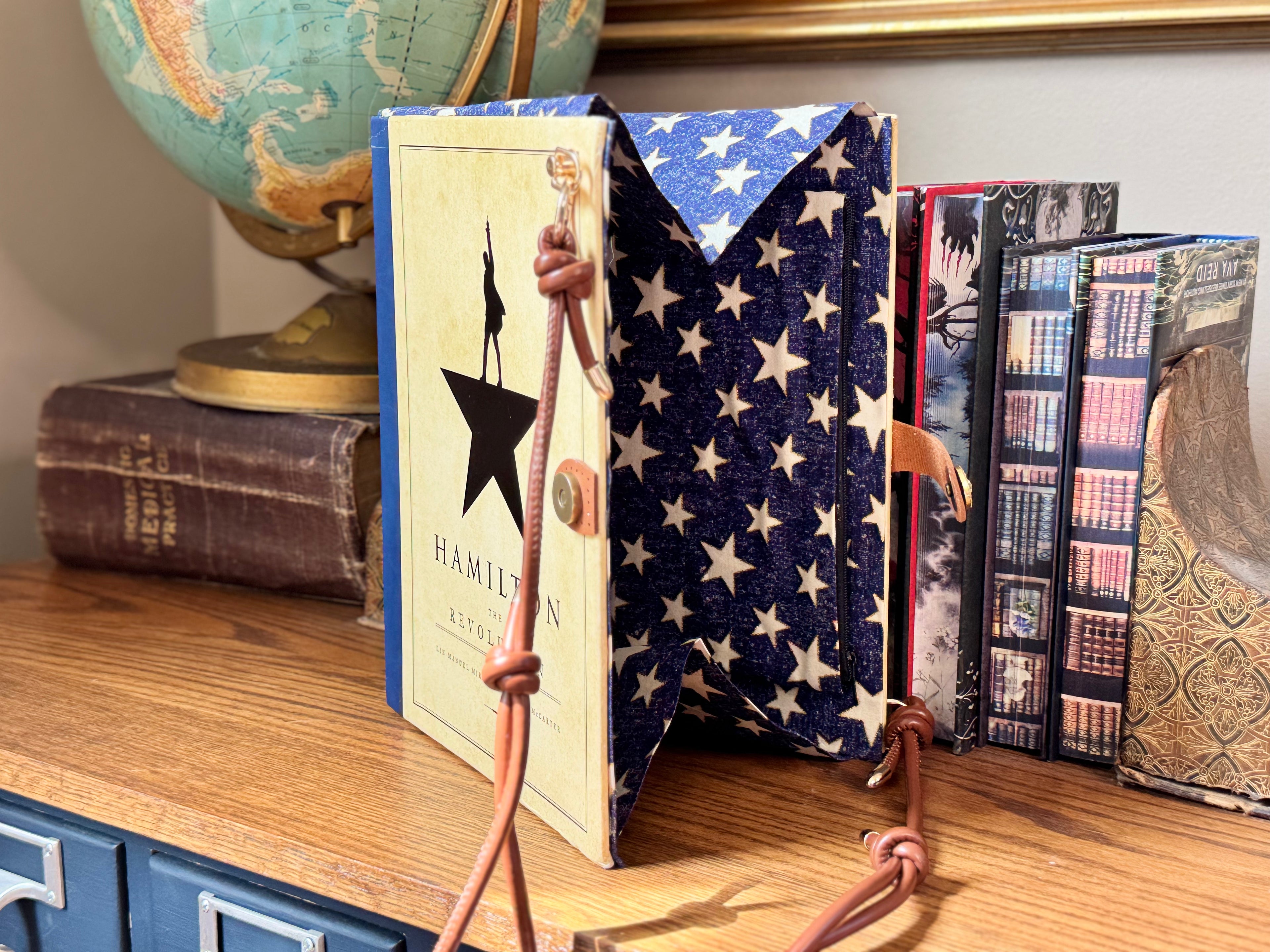 Hamilton Cross Body- Upcycled Hardcover Handbag in Blue