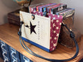 Hamilton Cross Body- Upcycled Hardcover Handbag in Red