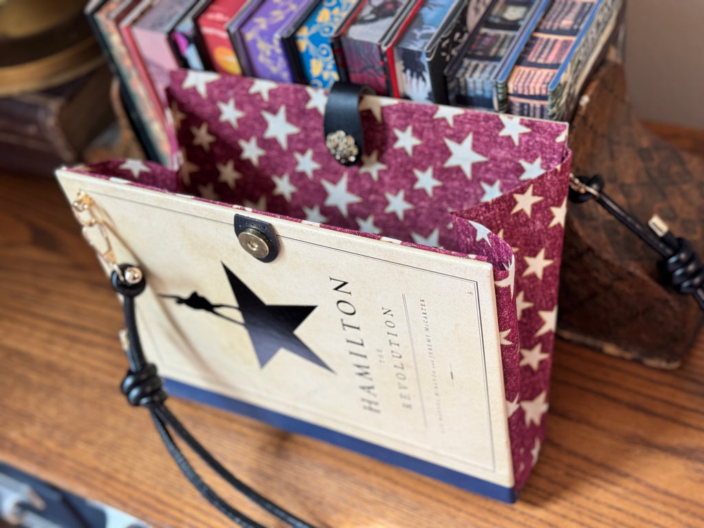 Hamilton Cross Body- Upcycled Hardcover Handbag in Red