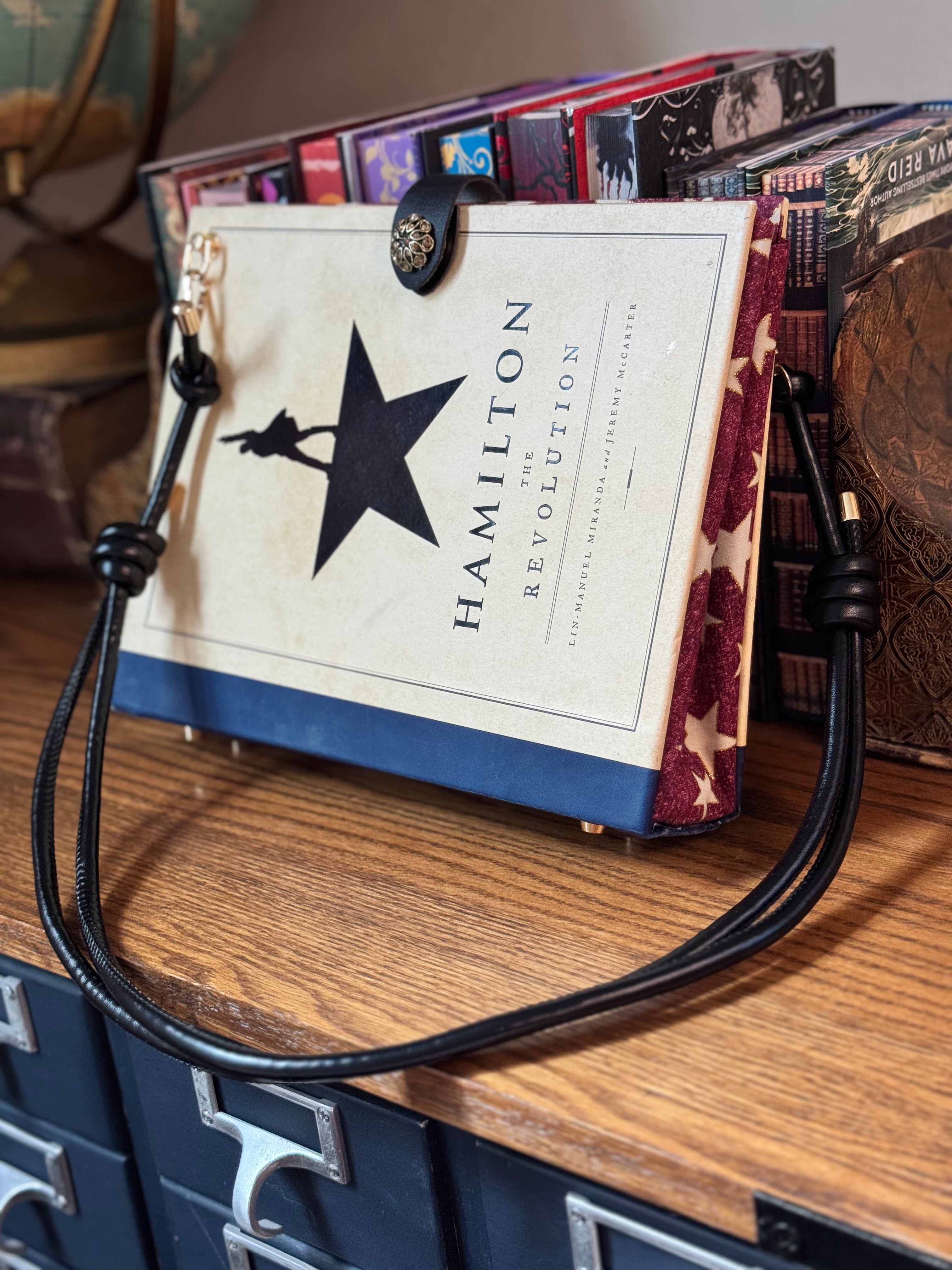 Hamilton Cross Body- Upcycled Hardcover Handbag in Red